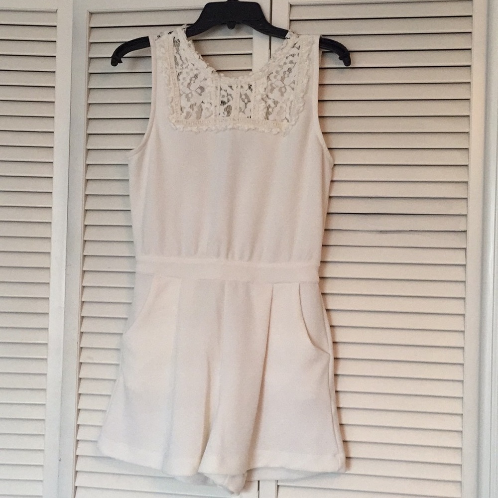 Cream Lacey romper